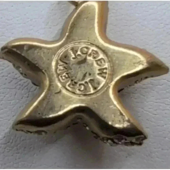 J Crew Goldtone Star Pendant Necklace Cubic Zirconia Lobster Claw 26 Inch - Picture 4 of 6